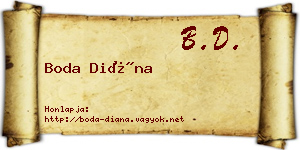 Boda Diána névjegykártya